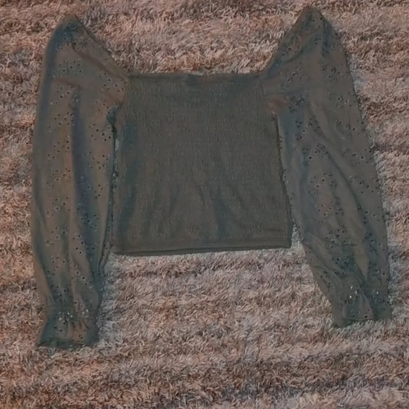 NWOT Orange Kiss 3/4 Sleeve Crop Top - Picture 3 of 4